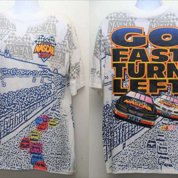 1999 Myrtle Beach Nascar Cafe All-Over-Print Tee - Picture 2 of 7